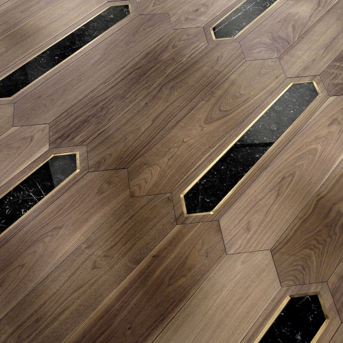 Matita modular geometric wood floor - Installation 112