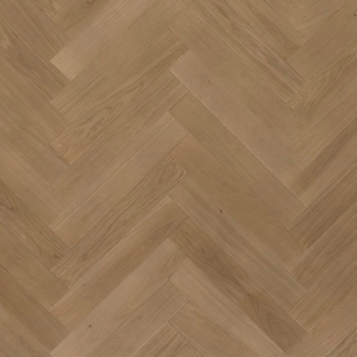 Herringbone 90° wood floor in Oak: brushed, stained, varnished.